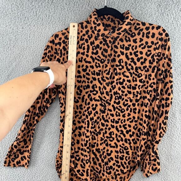 RAILS Kathryn Button Down Leopard Print Blouse Top size extra small - Picture 8 of 13